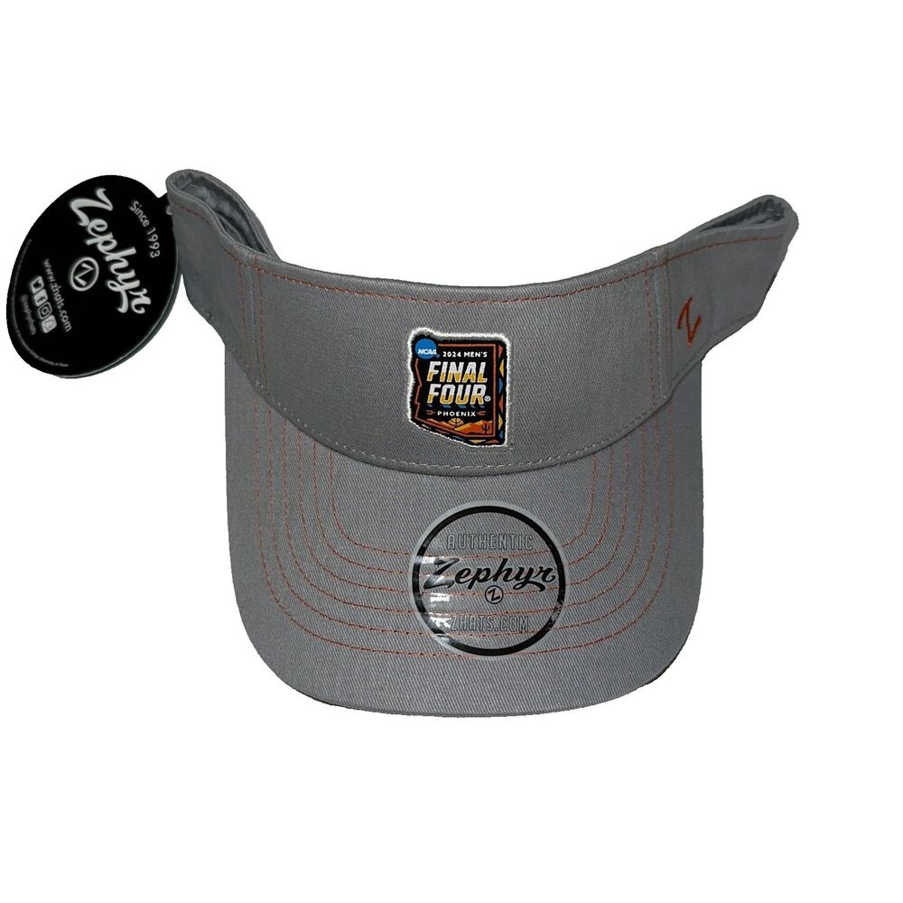 2024 Final Four Phoenix Adjustable Logo Visor Grey by Zephyr OSFM NWT
